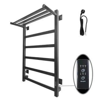 Полотенцесушитель электрический Altasan ПарусПроф8050ПЧМ с полкой, черный матовый