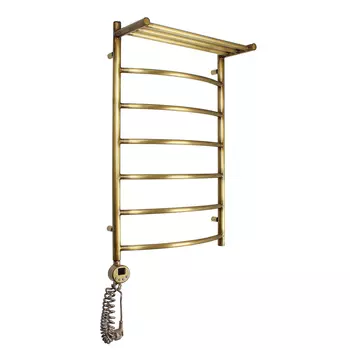 Полотенцесушитель электрический Domoterm Калипсо сп П7 500х800 АБР EL с полкой, бронза