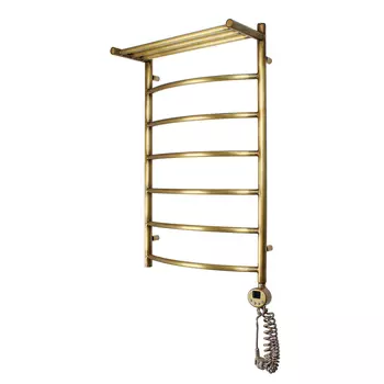 Полотенцесушитель электрический Domoterm Калипсо сп П7 500х800 АБР ER с полкой, бронза