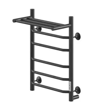 Электрический полотенцесушитель Ника Way-3 60/40 с полкой RAL9005 черный матовый U