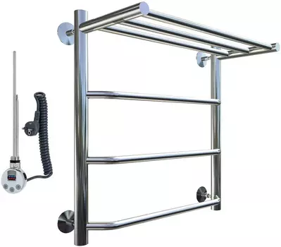 Полотенцесушитель электрический Тругор Браво эл ТЭН 1 ЛЦ4 60x50, с полкой