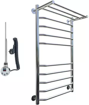 Полотенцесушитель электрический Тругор Браво ЭЛ ТЭН 2 П ЛЦ4 100x50 с полкой