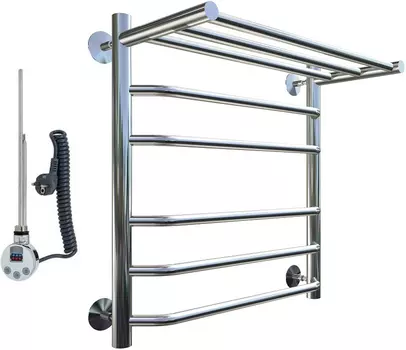 Полотенцесушитель электрический Тругор Браво ЭЛ ТЭН 2 П ЛЦ4 60x40 с полкой