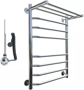 Полотенцесушитель электрический Тругор Браво ЭЛ ТЭН 2 П ЛЦ4 80x40 с полкой