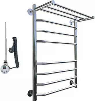 Полотенцесушитель электрический Тругор Браво ЭЛ ТЭН 2 П ЛЦ4 80x50 с полкой