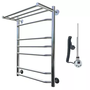 Полотенцесушитель электрический Тругор Браво ЭЛ ТЭН 3 П ЛЦ4 80x40 с полкой