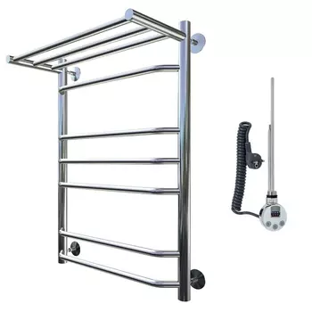 Полотенцесушитель электрический Тругор Браво ЭЛ ТЭН 3 П ЛЦ4 80x60 с полкой