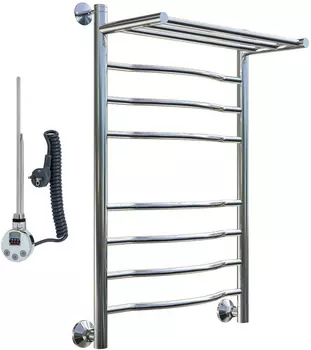 Полотенцесушитель электрический Тругор Лотос эл ТЭН 2 П ЛЦ28 80x50, с полкой