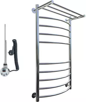 Полотенцесушитель электрический Тругор Приоритет эл ТЭН 2 П ЛЦ2 100x50, с полкой
