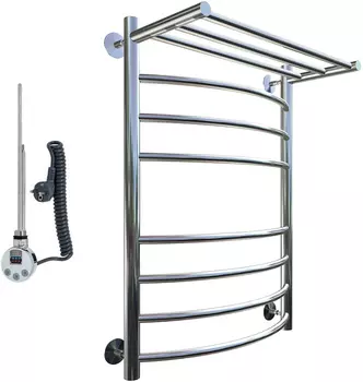 Полотенцесушитель электрический Тругор Приоритет эл ТЭН 2 П ЛЦ2 80x50, с полкой