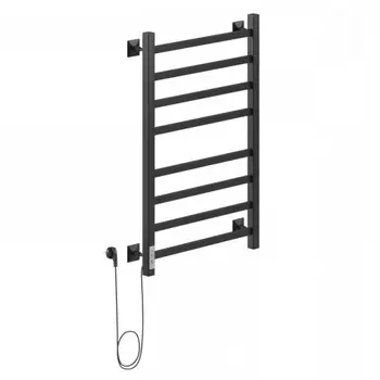 Полотенцесушитель Ника STEP-1 80/40 RAL9005 электрич.кабельны, черный матовый левый тэн