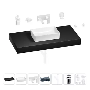 Раковина 42 см со столешницей 100 см Wellsee Pure BY Wellsee 201010885 в наборе 9 в 1