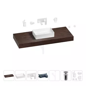 Раковина 42 см со столешницей 120 см Wellsee Pure BY Wellsee 201010945 в наборе 9 в 1