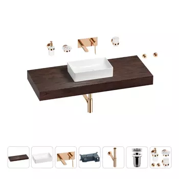 Раковина 42 см со столешницей 120 см Wellsee Pure BY Wellsee 201010949 в наборе 9 в 1