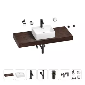 Раковина 43 см со столешницей 120 см Wellsee Graceful Pro 201012307 в наборе 10 в 1