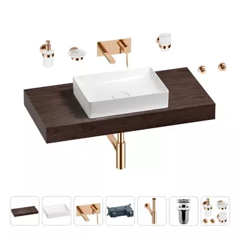 Раковина 50 см со столешницей 100 см Wellsee Pure BY Wellsee 201011269 в наборе 9 в 1