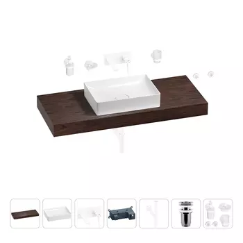 Раковина 50 см со столешницей 120 см Wellsee Pure BY Wellsee 201011390 в наборе 9 в 1