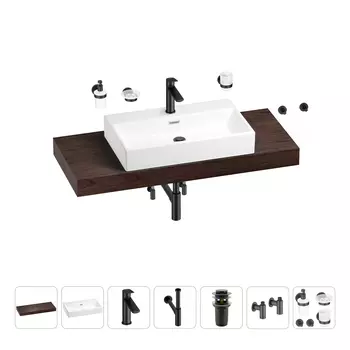 Раковина 70 см со столешницей 120 см Wellsee Graceful Pro 201012722 в наборе 10 в 1