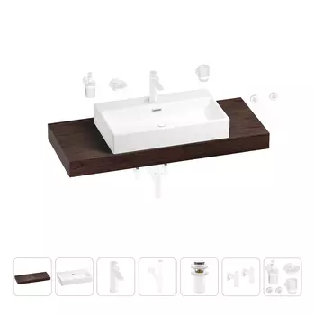 Раковина 70 см со столешницей 120 см Wellsee Graceful Pro 201012730 в наборе 10 в 1