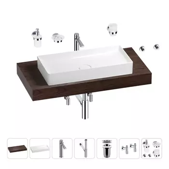 Раковина 75 см со столешницей 100 см Wellsee Pure BY Wellsee 201011616 в наборе 10 в 1