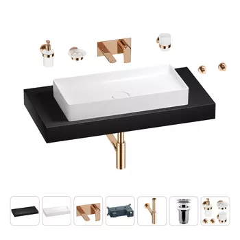 Раковина 75 см со столешницей 100 см Wellsee Pure BY Wellsee 201011664 в наборе 9 в 1