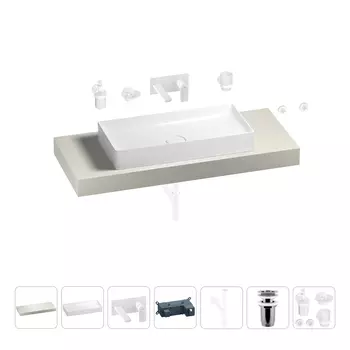 Раковина 75 см со столешницей 120 см Wellsee Pure BY Wellsee 201011685 в наборе 9 в 1