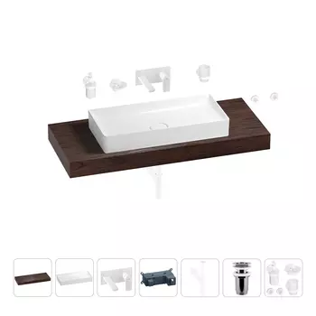 Раковина 75 см со столешницей 120 см Wellsee Pure BY Wellsee 201011745 в наборе 9 в 1