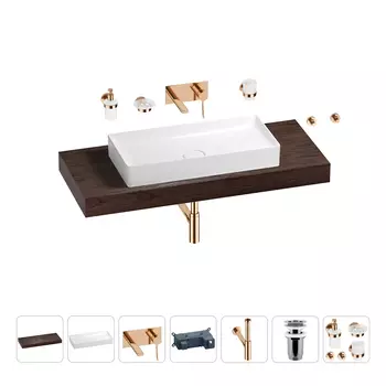 Раковина 75 см со столешницей 120 см Wellsee Pure BY Wellsee 201011749 в наборе 9 в 1
