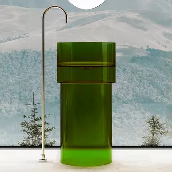 Раковина Abber Kristall AT2701Emerald напольная, прозрачная зеленая