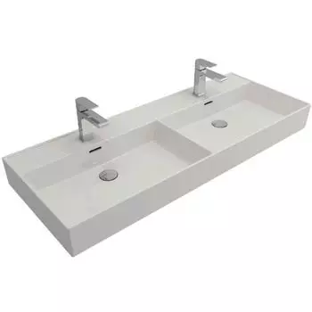 Раковина Bocchi Milano 120 накладная, двойная, белая 1393-001-0126 / 1393-001-0132