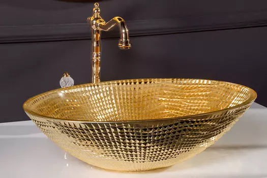 Раковина Boheme NeoArt 814 хрустальная золото