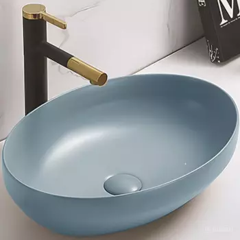 Раковина CeramaLux 78590MHL накладная, голубая матовая