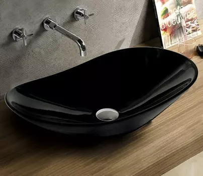 Раковина CeramaLux NC 7811AB черная глянцевая