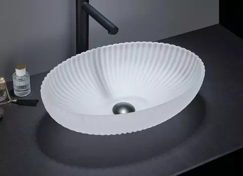 Раковина CeramaLux NC GL49-JA накладная, белая матовая