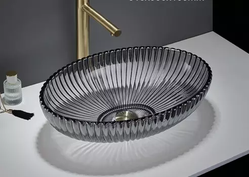 Раковина CeramaLux NC GL49A накладная, графит