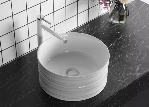 Раковина Ceruttispa CR0051A накладная, белая, круглая