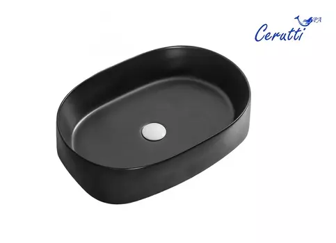 Раковина Ceruttispa CR269 56х39 накладная, черный матовый