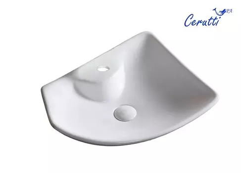Раковина Ceruttispa CR7054 50х38 накладная, асимметричная, белый