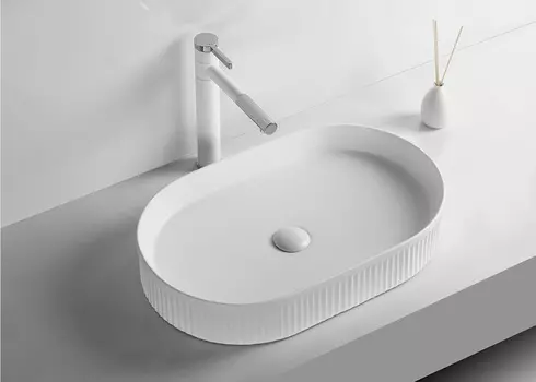 Раковина Ceruttispa CR8009 накладная, белая, овальная