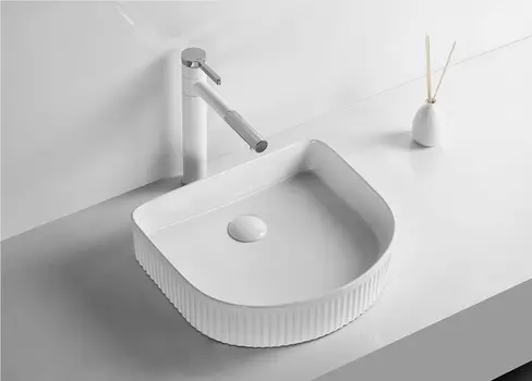 Раковина Ceruttispa CR8011 накладная, белая, половина овала