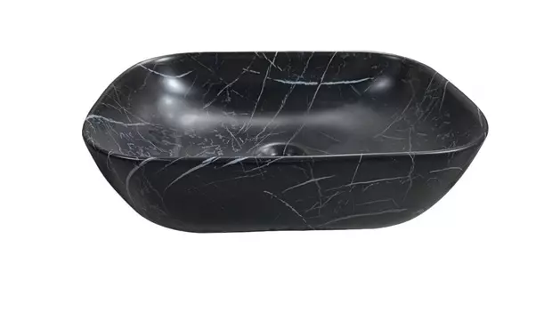 Раковина Ceruttispa CR8215MMB 45,5х32 накладная, мрамор черный матовый