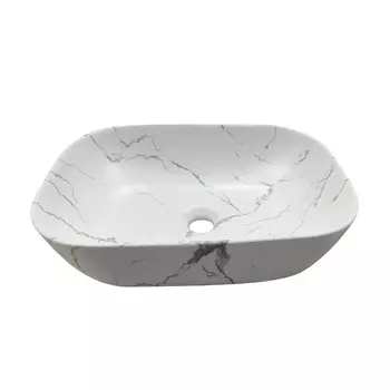 Раковина Ceruttispa CR8217MMW 50х39,5 накладная, мрамор белый матовый