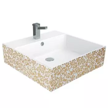 Раковина Creavit Next NX256.D цветы ЗОЛОТО