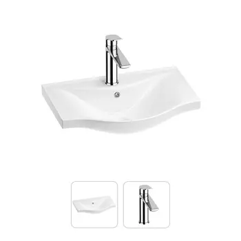 Раковина для ванной Wellsee Bisou 201000866 в наборе 2 в 1