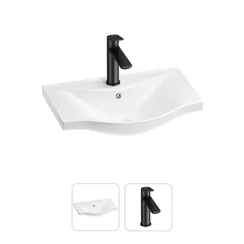 Раковина для ванной Wellsee Bisou 201000867 в наборе 2 в 1