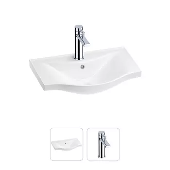 Раковина для ванной Wellsee Bisou 201000871 в наборе 2 в 1