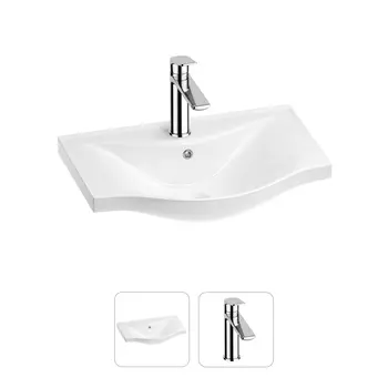 Раковина для ванной Wellsee Bisou 201000876 в наборе 2 в 1