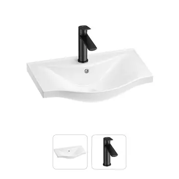 Раковина для ванной Wellsee Bisou 201000877 в наборе 2 в 1