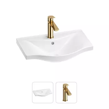 Раковина для ванной Wellsee Bisou 201000878 в наборе 2 в 1