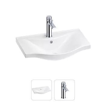 Раковина для ванной Wellsee Bisou 201000881 в наборе 2 в 1